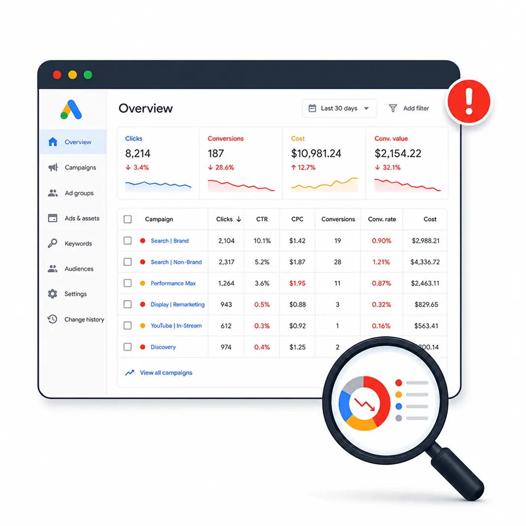 Google Ads analysis for existing advertisers